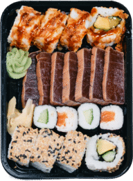 Flambierte Sashimi Lachs Box